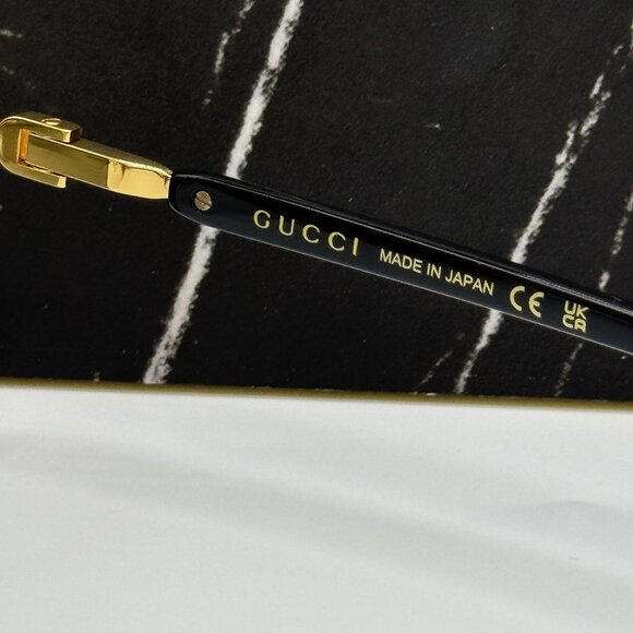 NEW GUCCI BLACK GOLD UNISEX SUNGLASSES GUCCI GG1220S 001